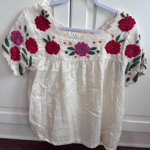Floral Embroidered Women's Top